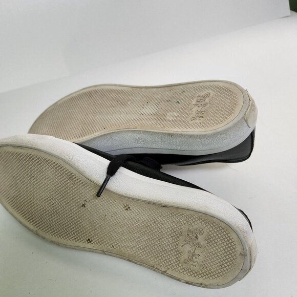 Coach Empire Zipper Black Leather Low Top Sneakers Size 8B - Picture 6 of 6